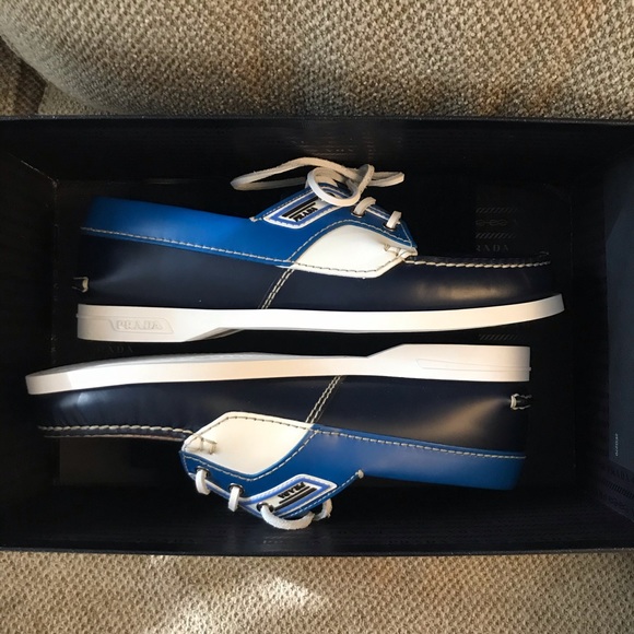 New with box Prada boat shoes in size 10. They are genuine Italian leather. - Picture 1 of 13
